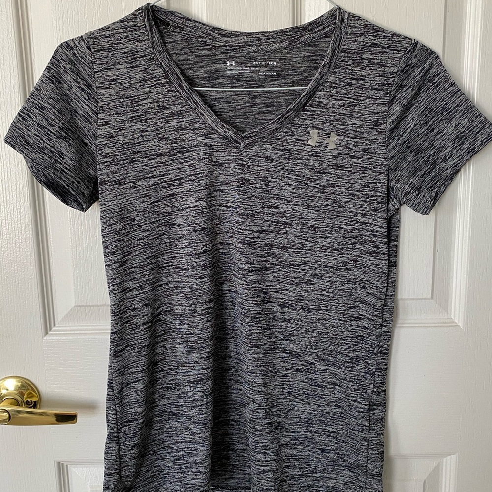 Grey V-neck Workout Tee